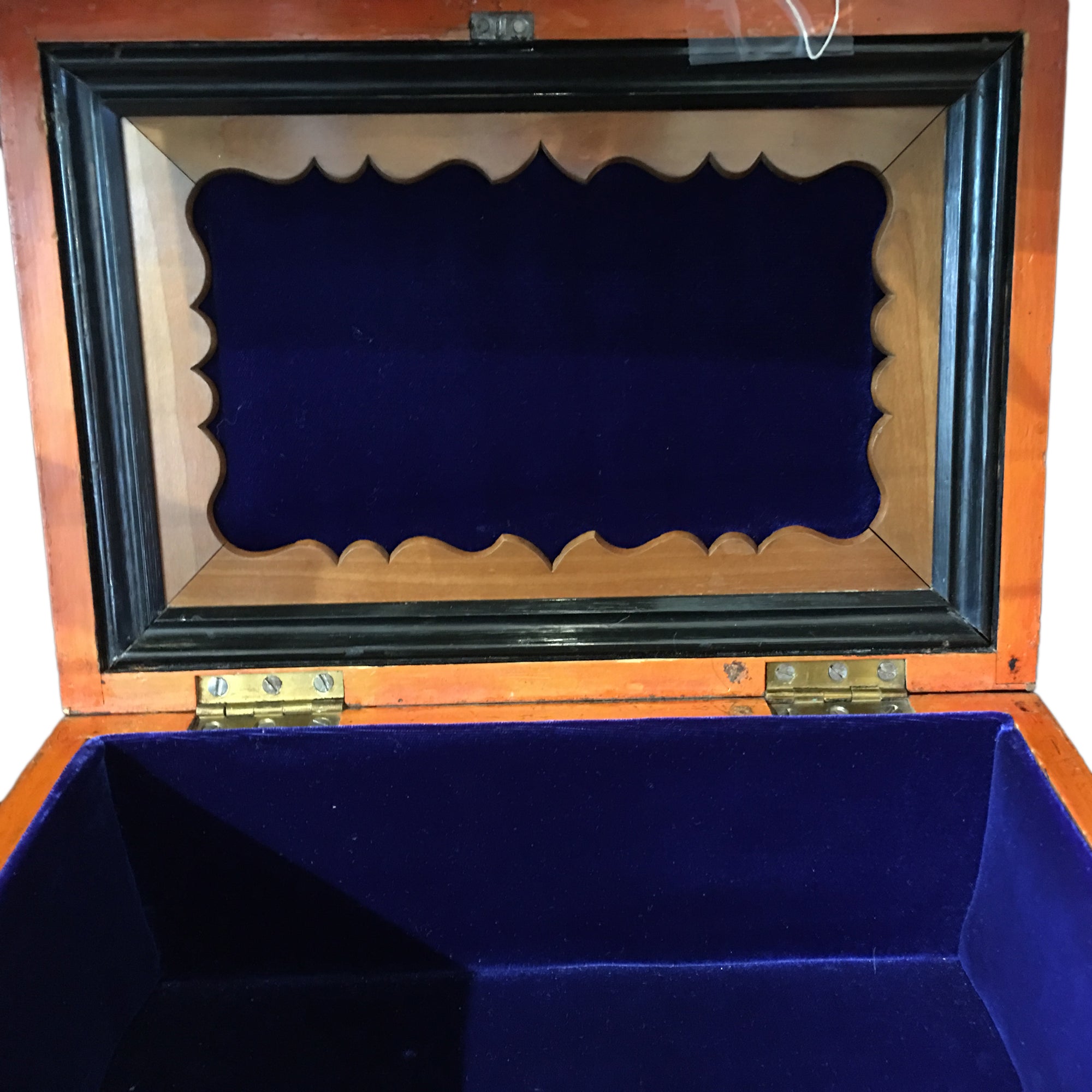 Interior Blue Velvet Framed Lid