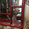 Wall Mirror "Oxbow Red" Greek Key Bamboo Detail