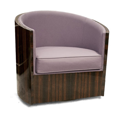 Macassar Ebony Barrel Chair, Martin Perri Interiors, Los Angeles, New York, Carmel