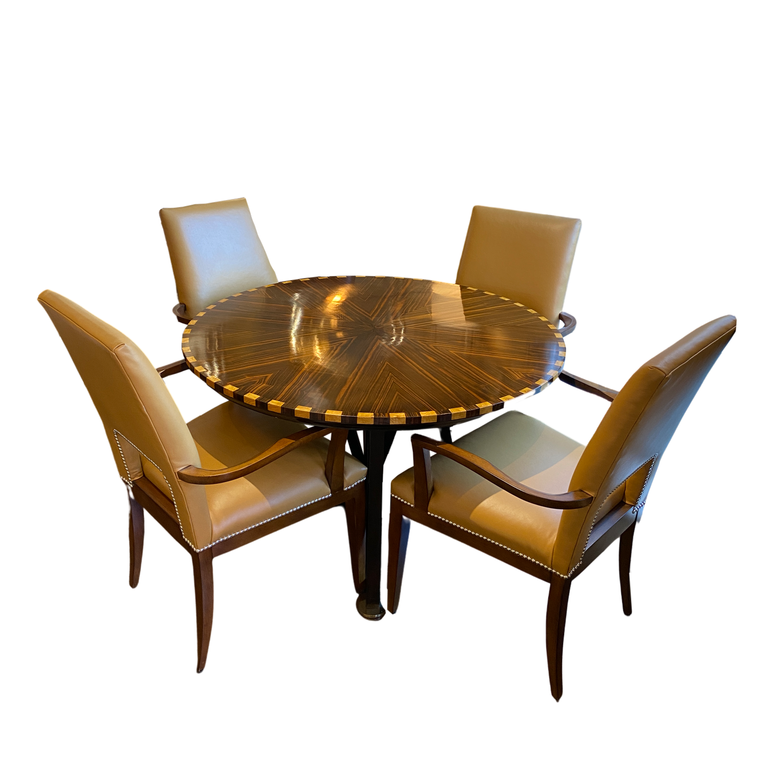 Coromandle European Dining Table (Set with 4 leather Chairs)