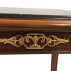 Hand Carved End Tables Empire Gold Leaf on Walnut Finish Giemmewith Black Marble Top
