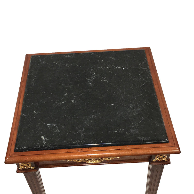 Empire Marble Top end Table 16th Century period  Black Marble Top