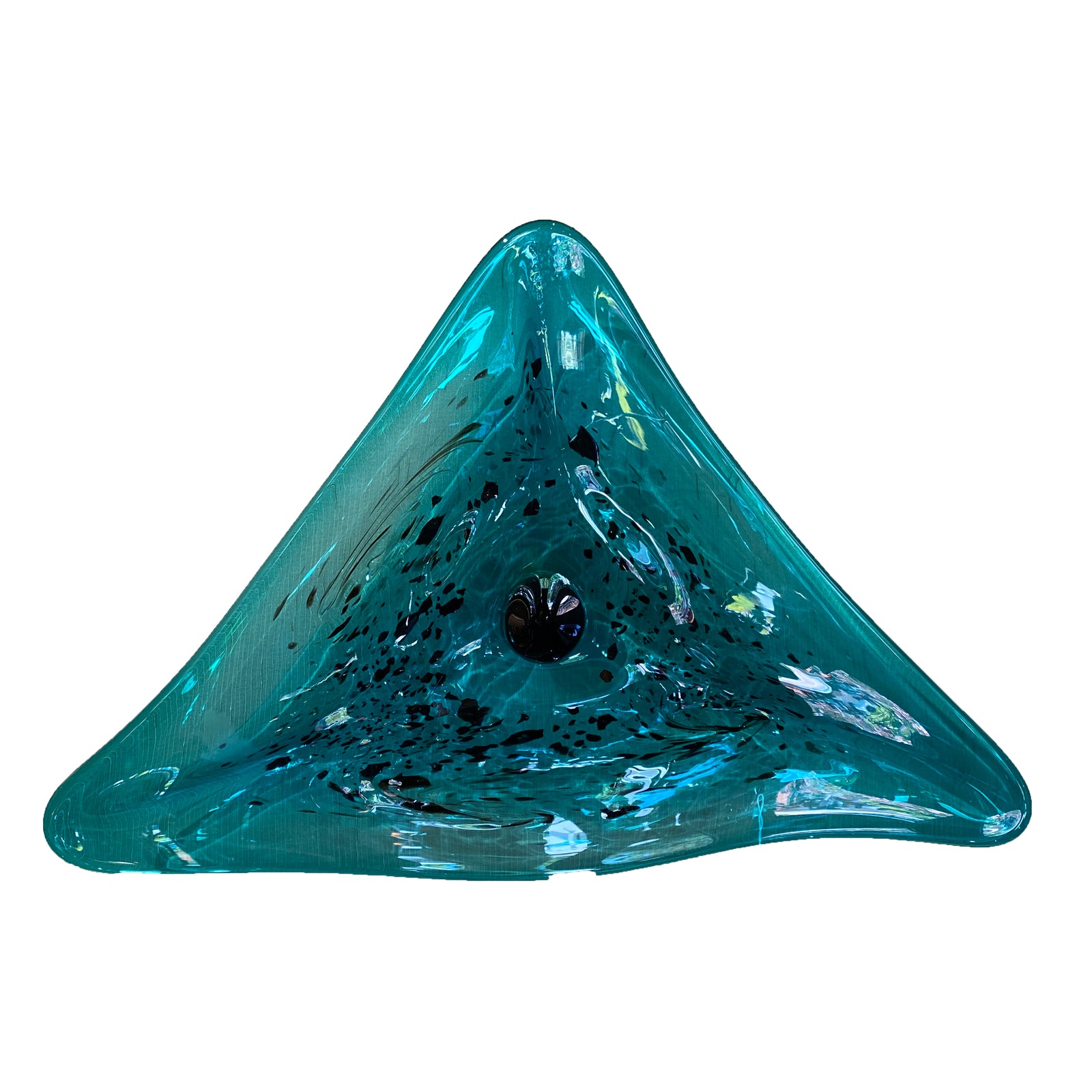Glass Wall Plate Triangular Blue wall Plate