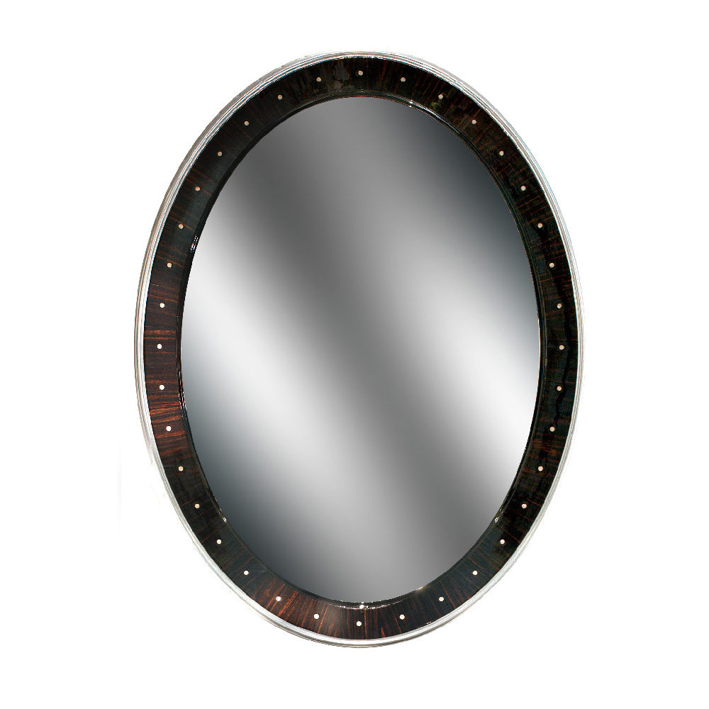 Oval Wall Mirror Macassar Ebony Martin Perri Interiors 