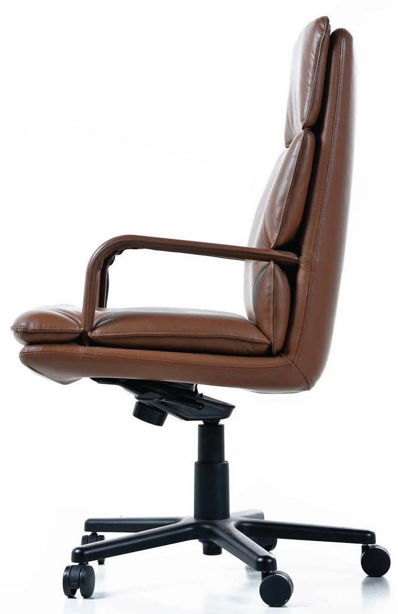 Bristol leather, which is a full-grain Austrian hide,  Geiger i"s now owned by Herman Miller.