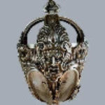 Spanish Revival/ Mayan Revival Rare Figural Silverplated Fixture