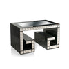 Lamp Table High Gloss Black with Mirrored Top