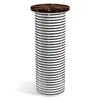 Pedestal Column Macassar Ebony & White Lacquer