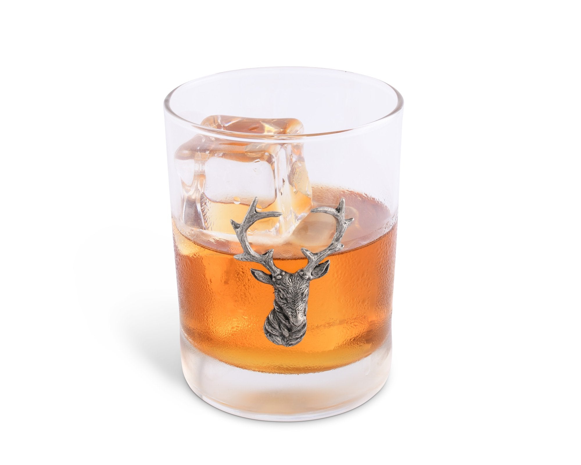 Double Old Fashioned Glass Elk Head