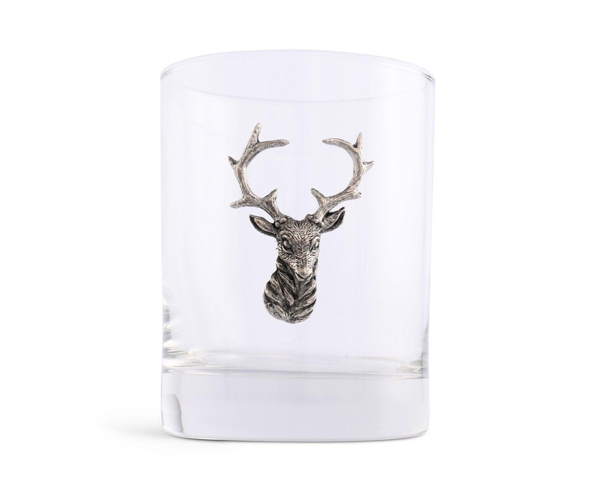 Double Old Fashioned Glass Elk Head