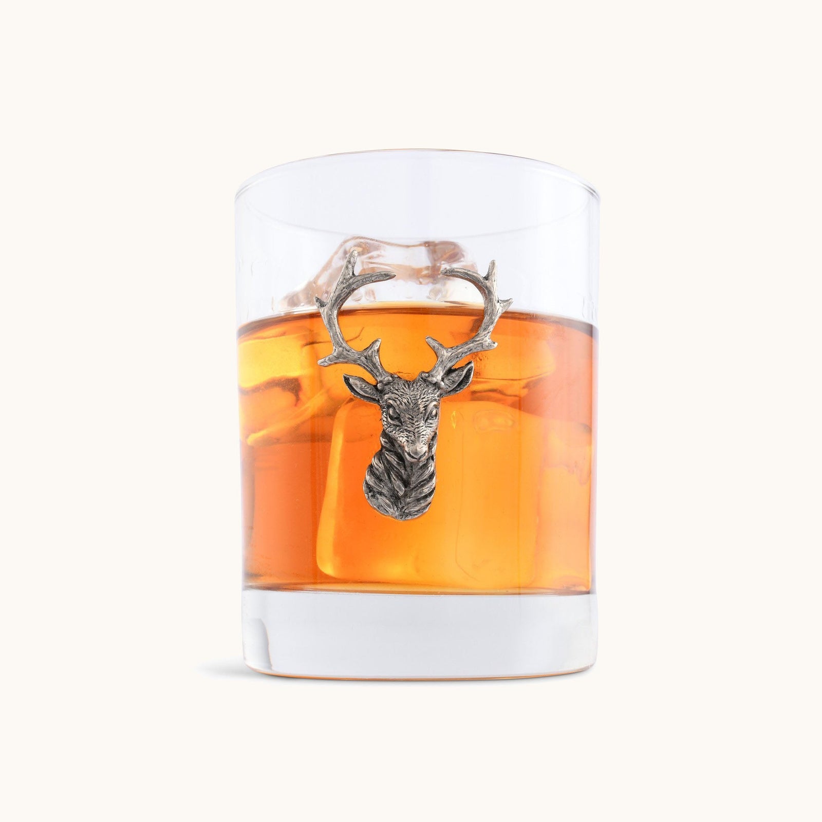 Double Old Fashioned Glass Elk Head