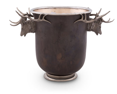 Ice Bucket Elk Head Handle Bronze