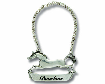 Pewter Galloping Steed Decanter Tags
