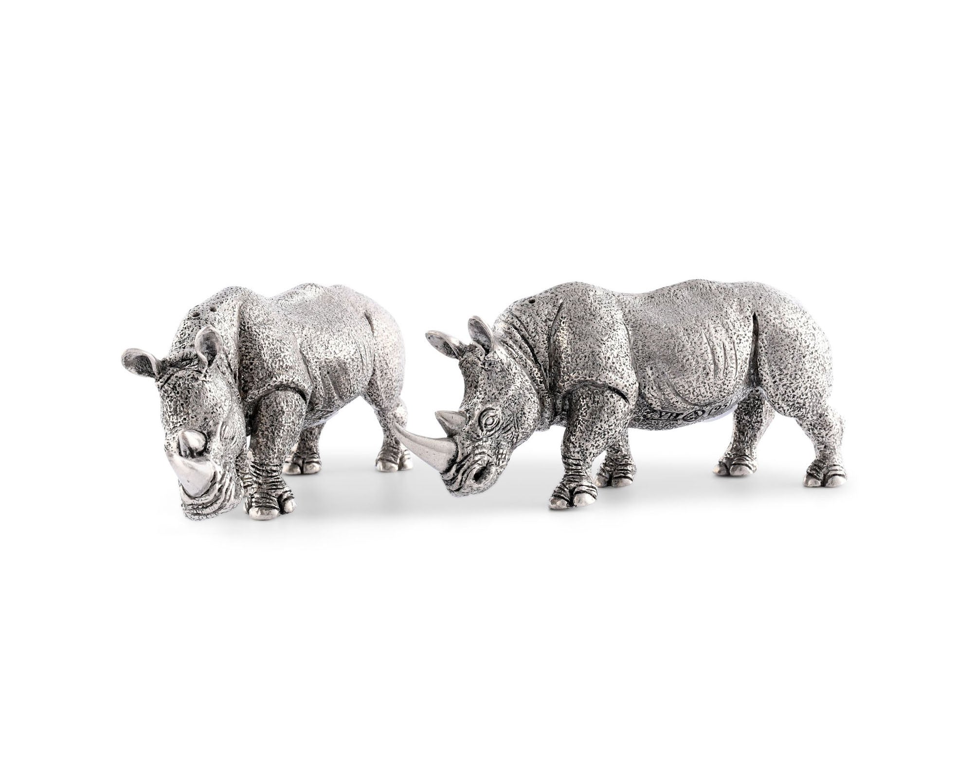 Pewter Rhinos Salt & Pepper Set