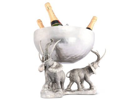 Pewter Elephant Trio Ice / Punch Tub Stainless