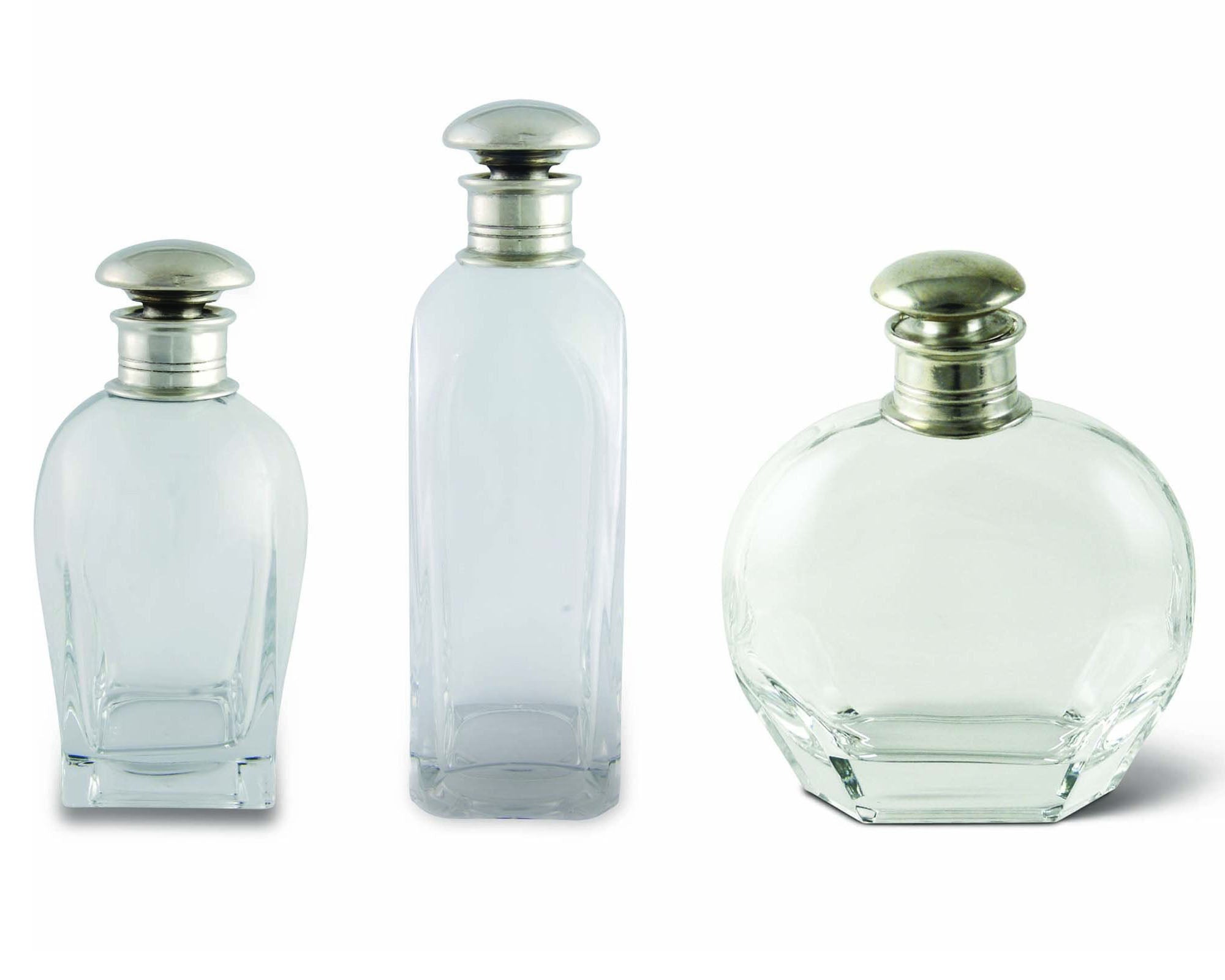 Classic Pewter Cap Liquor Decanters