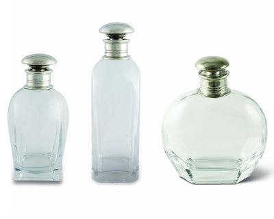 Classic Pewter Cap Liquor Decanters