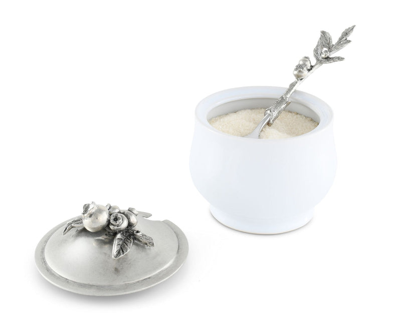 Blueberry Sugar Bowl And Spoon