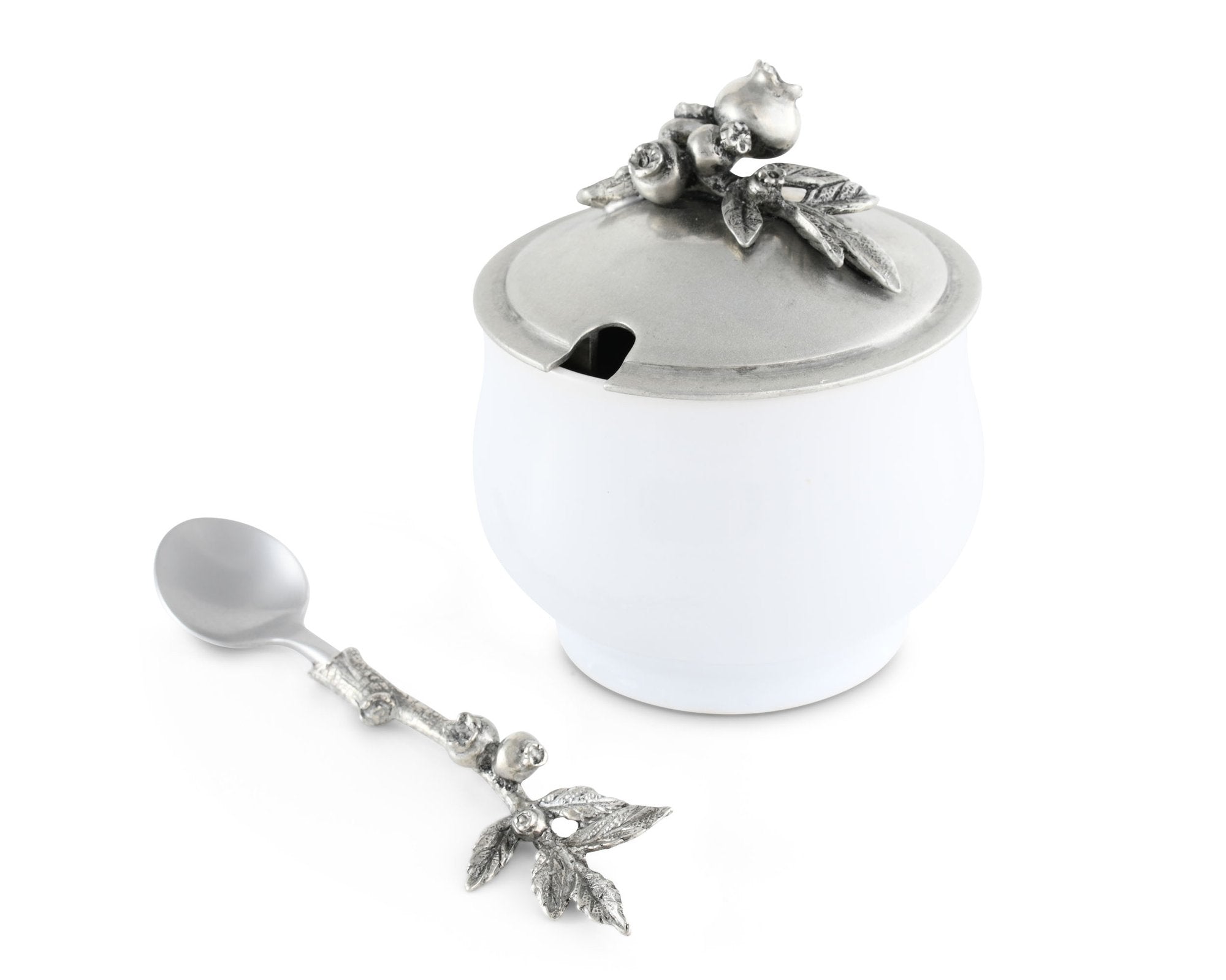 Blueberry Sugar Bowl And Spoon