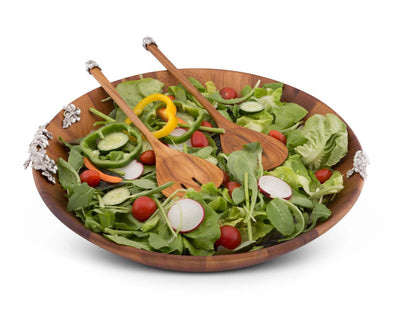 Lilacs Salad Bowl And Servers