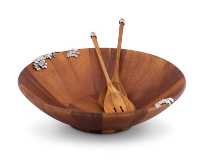 Lilacs Salad Bowl And Servers