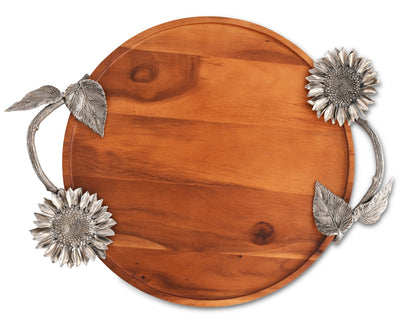 Sunflower Wood Serving Tray