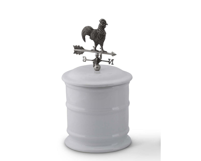 Rooster Weathervane Stoneware Canister