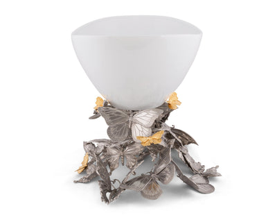 Pewter Butterfly Centerpiece Porcelain Bowl