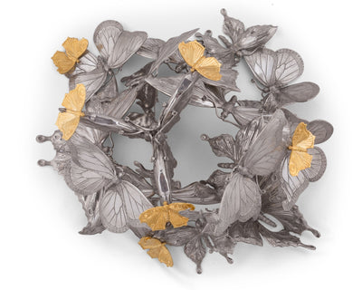 Pewter Butterfly Centerpiece Porcelain Bowl