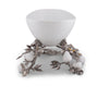 Pewter Pears And Leaves Centerpiece Porcelain Bowl