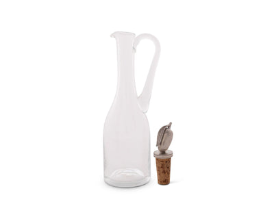 Cruet Bottle With Pewter Olive Head Cork Stopper