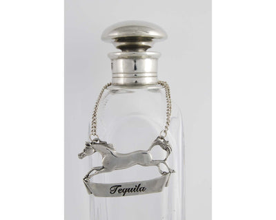 Pewter Galloping Steed Decanter Tags