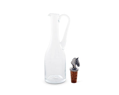 Cruet Bottle With Horse Head Cork Stopper