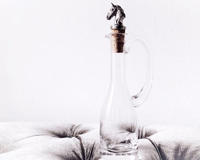Cruet Bottle With Horse Head Cork Stopper