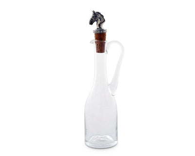 Cruet Bottle With Horse Head Cork Stopper