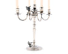 Five Taper Pewter Song Bird Candelabrum