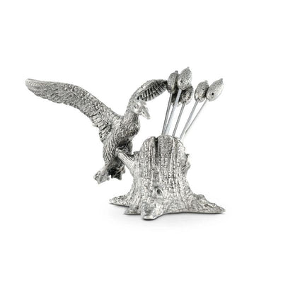 Pewter Mallard Duck Cheese Pick Set