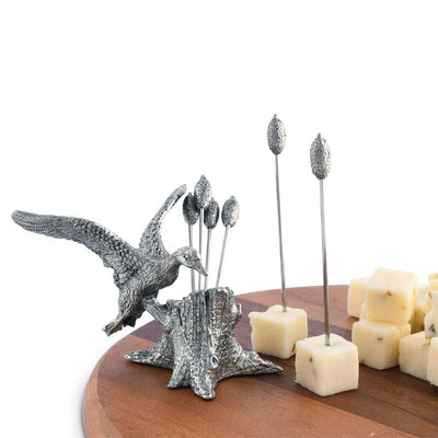 Pewter Mallard Duck Cheese Pick Set