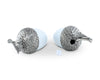 Porcelain Acorn Salt And Pepper With Pewter Leaf