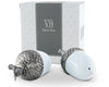 Porcelain Acorn Salt And Pepper With Pewter Leaf