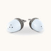 Porcelain Acorn Salt And Pepper With Pewter Leaf