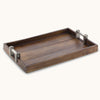 Wood Tray With Faux Bois Handles
