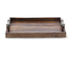 Wood Tray With Faux Bois Handles