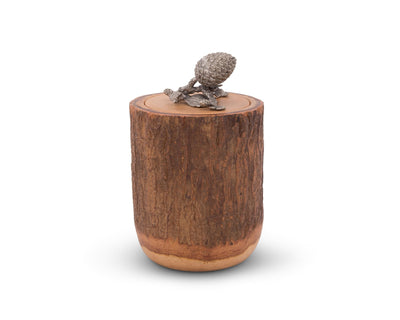 Pine Cone Wood Canister