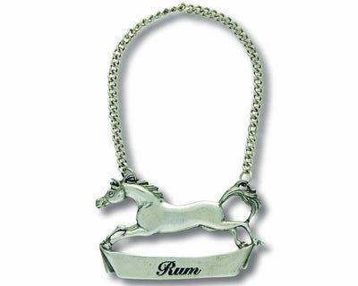 Pewter Galloping Steed Decanter Tags