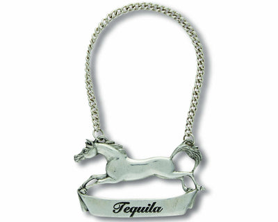 Pewter Galloping Steed Decanter Tags