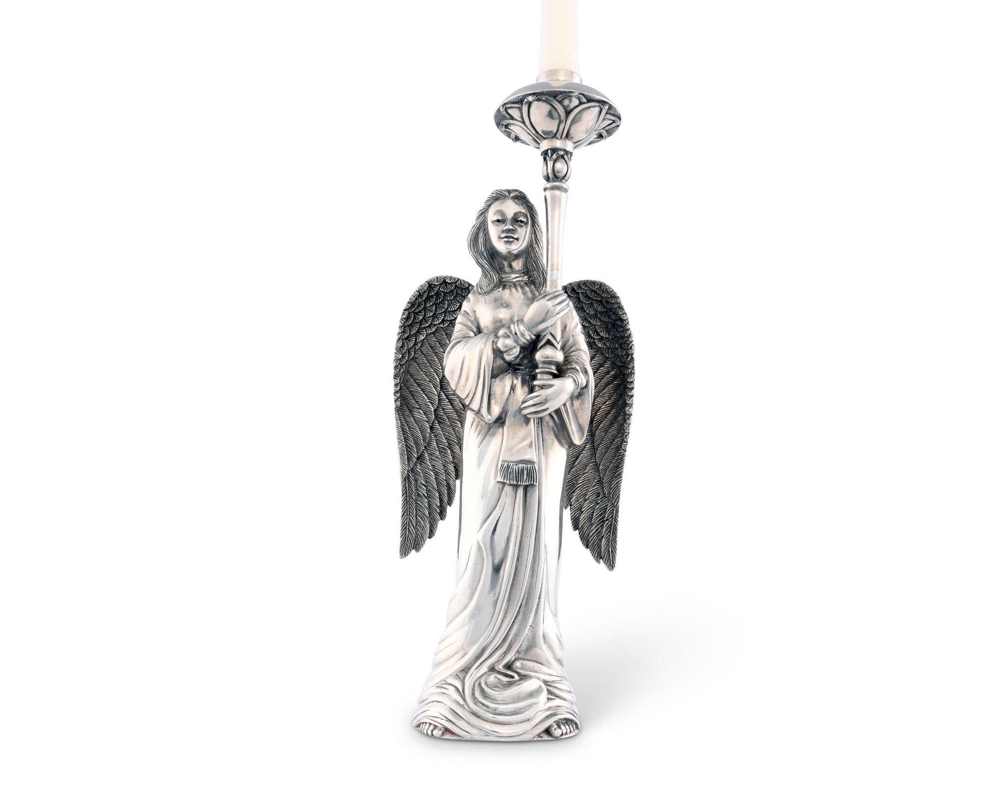 Pewter Angel Candlestick - Tall