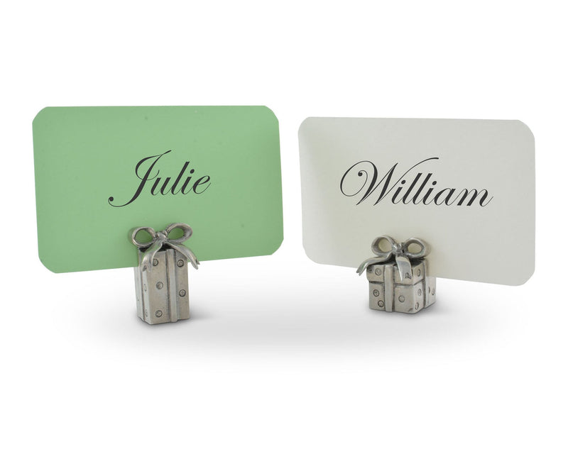 Christmas Package Place Card Holder Pair