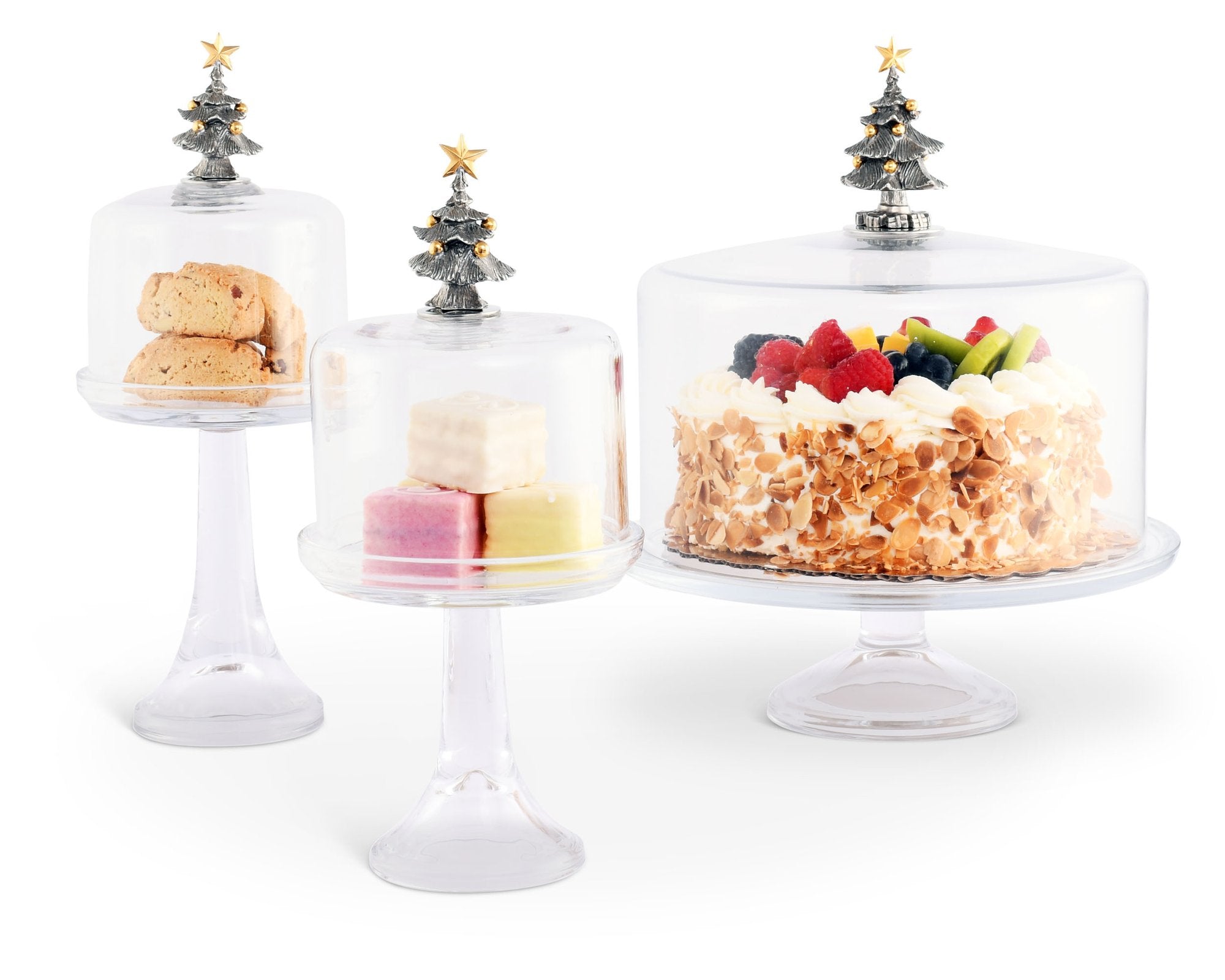Christmas Tree Glass Covered Cake / Dessert Stand