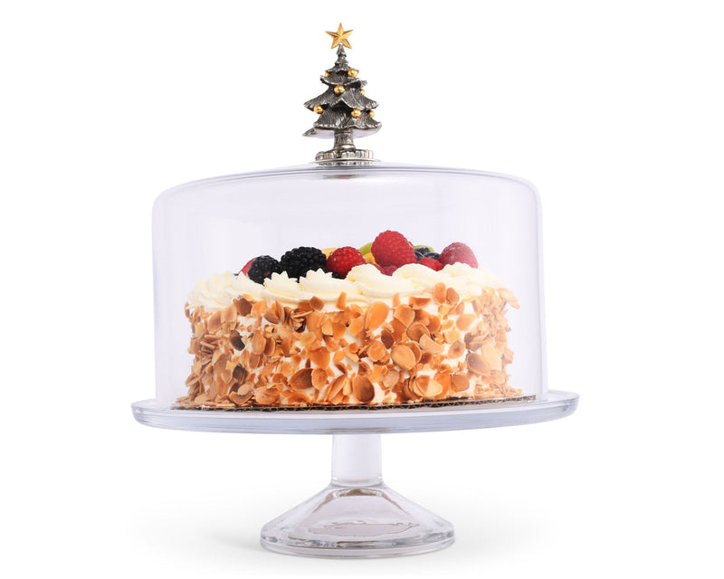 Christmas Tree Glass Covered Cake / Dessert Stand